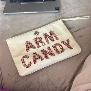 Kate Spade Cream Clutch with Red Accents
